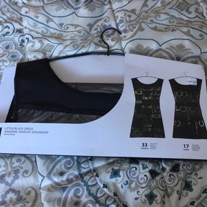 Little black dress hanging jewelry organizer